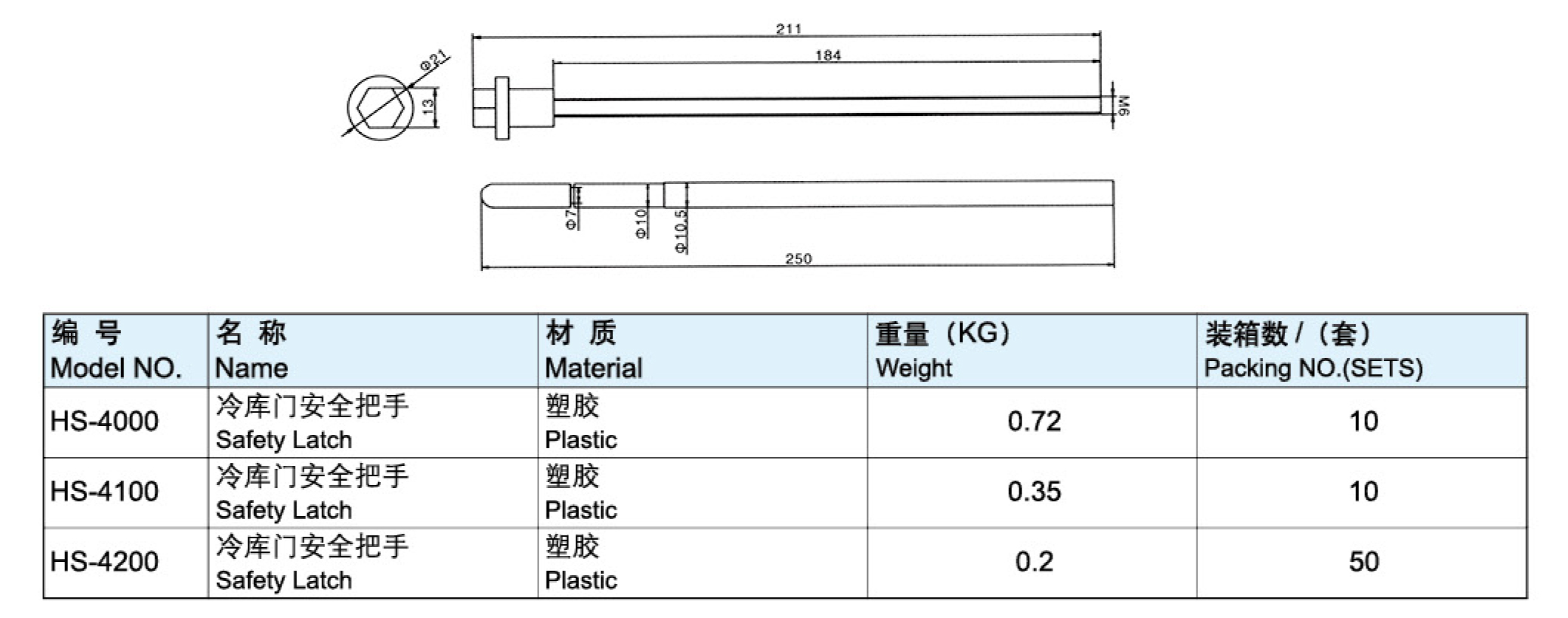 冷庫(kù)門(mén)安全把手-4200